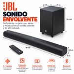 Barra de Sonido Cinema SB550 3.1 Canales de 250 W con Subwoofer Inalámbrico y Cable HDMI ARC Negro