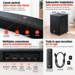 Barra de Sonido Cinema SB550 3.1 Canales de 250 W con Subwoofer Inalámbrico y Cable HDMI ARC Negro