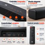 Barra de Sonido Cinema SB510 3.1 Canales de 200 W con Subwoofer Integrado y Cable HDMI ARC Negro