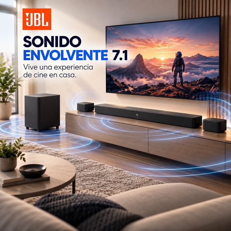 Barra de Sonido Bar 800MK2 7.1 Canales de 780 W con Subwoofer y Bocinas Desmontables Negro