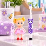 Cepillo Dental Infantil de Cerdas Suaves con Mango de Osito Morado y Muñeca de Juguete