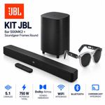 Kit Barra de Sonido Bar 500MK2 750 W con Subwoofer y Gafas con Audio Soundgear Frames Round