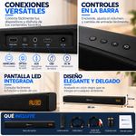 Barra de Sonido 2.0 de 60 W con Bluetooth, Control Remoto y Entradas Óptica y RCA Color Negro
