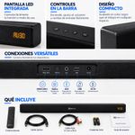 Barra de Sonido 2.0 de 60 W con Bluetooth, Control Remoto y Entradas Óptica y RCA Color Negro