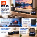 Kit Barra de Sonido Bar 1300XMK2 11.1.4 Canales con Subwoofer y Bocina Bluetooth Aura Studio 4 Negro