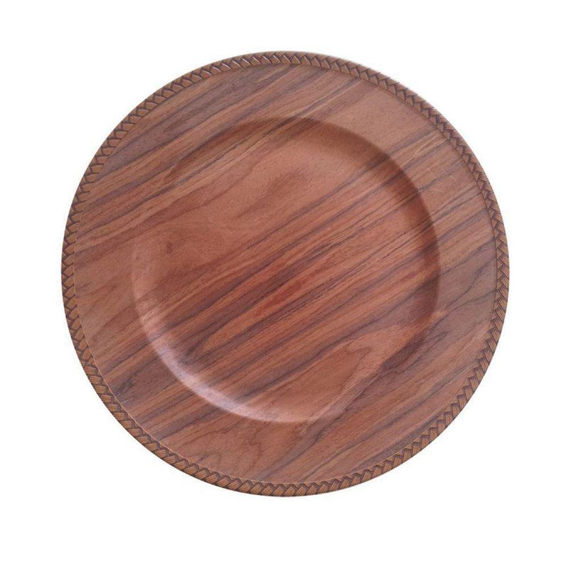 Plato Base Redondo Color Madera