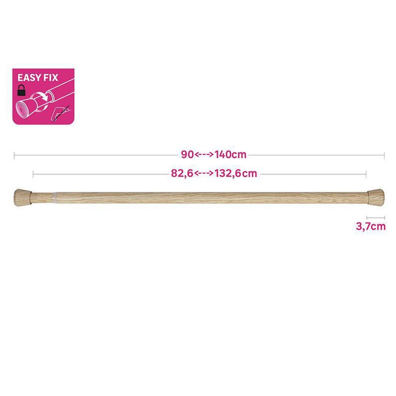 Galería De Tensión Fuji Madera Extensible De 90 - 140 Cm - Inspire