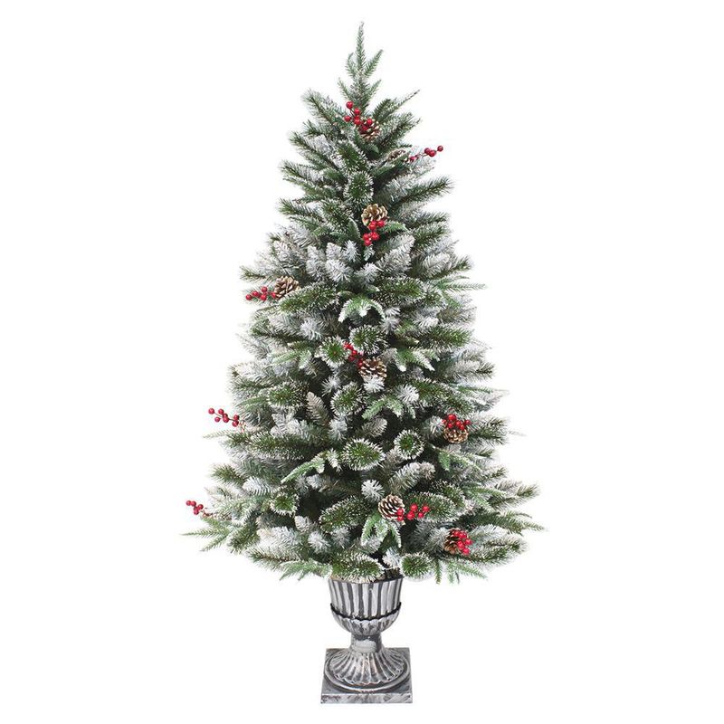 Árbol Nevado con Piñas Y Bayas 4 Pies 248 Tips - Scandi