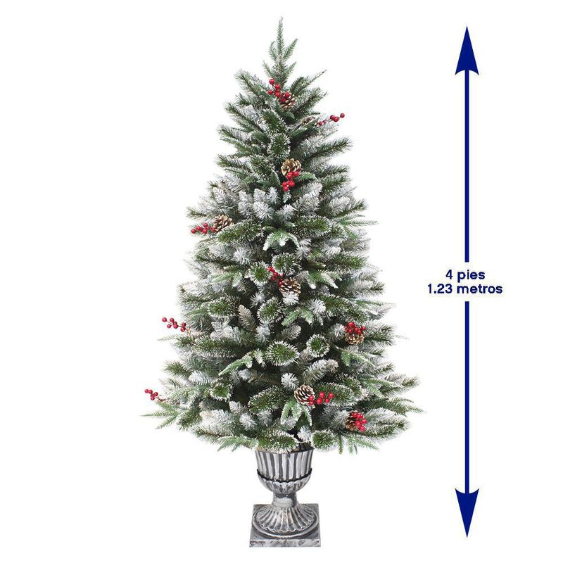 Árbol Nevado con Piñas Y Bayas 4 Pies 248 Tips - Scandi
