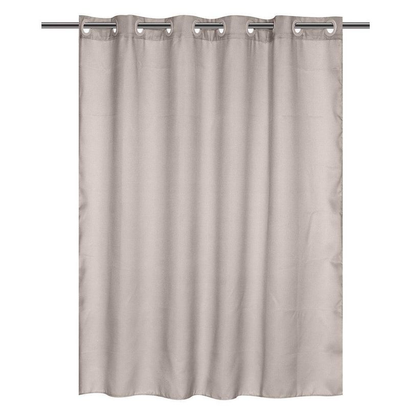 Cortina De Baño Waffle Sin Ganchos Gris 180X180 Cm - Viva