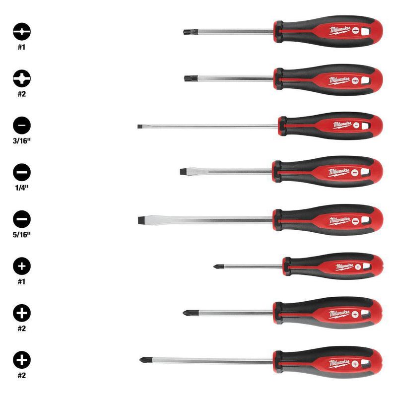 Set De 8 Destornilladores Diferentes Puntas - Milwaukee Electric