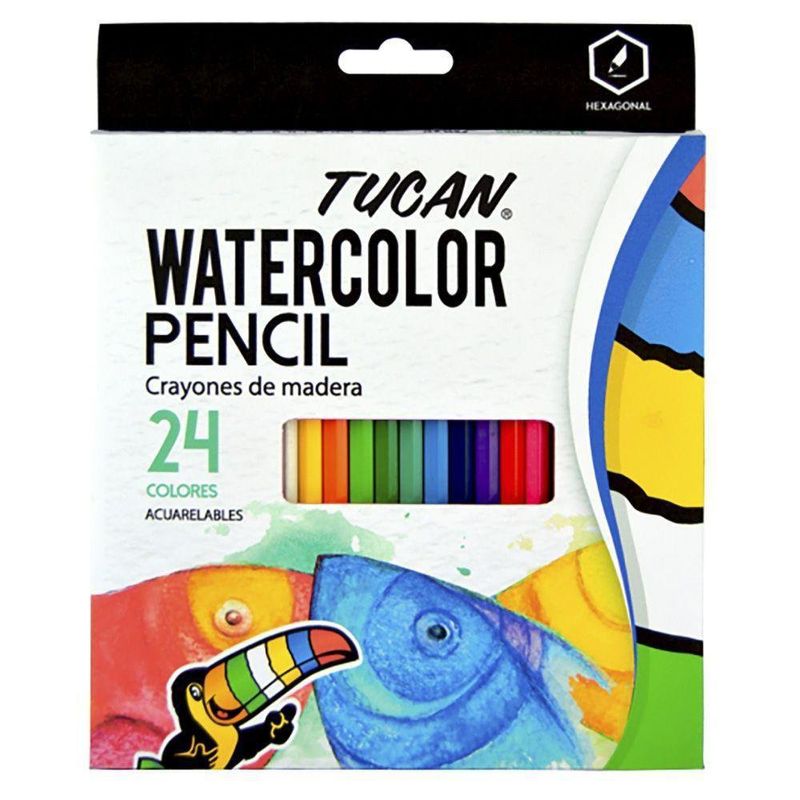 Crayón De Madera Acuarelable 24 Colores - Tucan