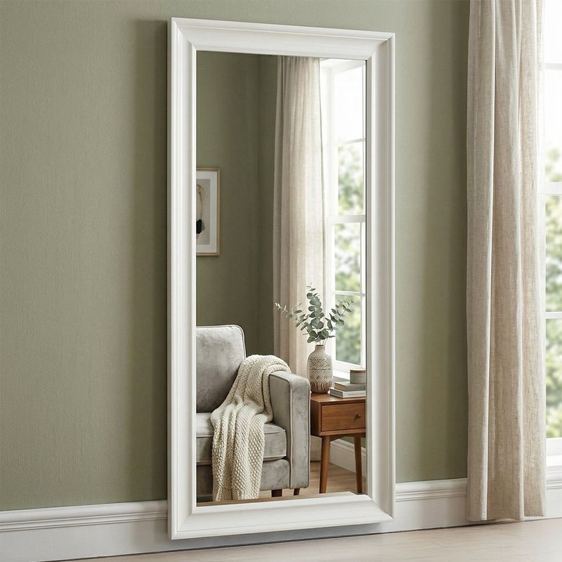 Espejo de Pared 74 x 165 cm Rectangular Color Blanco