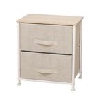 Gavetero Beige De 2 Gavetas 45X30X51 Cm  - Elements