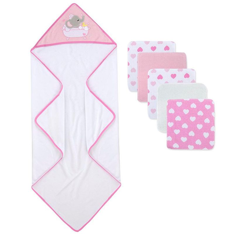 Set De Toalla De Baño Y Paños Diseño Elefante - Baby Essentials