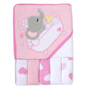 Set De Toalla De Baño Y Paños Diseño Elefante - Baby Essentials