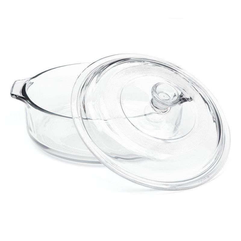 Molde Redondo De Vidrio Con Tapa - Pyrorey