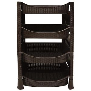 Organizador de Cocina de Plástico Rattan 4 Niveles Color Cocoa