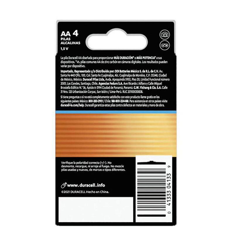 Batería Alcalina AA Optimum 4 Pzas - Duracell