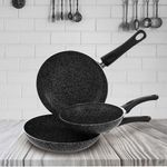 Set De Sartenes Strong Negro 20, 24 Y 26 Cm - Bastiani
