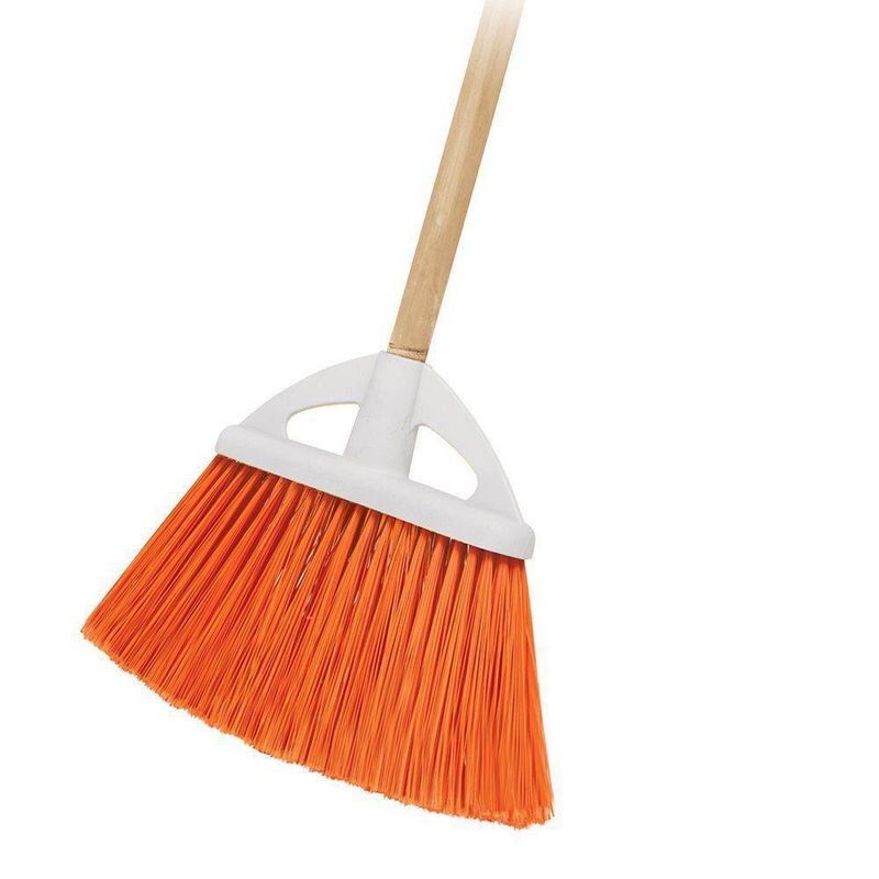 Escoba con Cerdas de PVC Multicolor Tipo Abanico con Mango de Madera