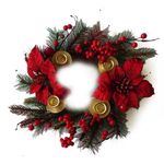 Corona De Adviento 4 Velas Y Pascuas Rojas 35 Cm - Scandi