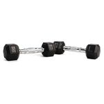 Set De 2 Mancuernas Hexagonales De Caucho 5 Lbs