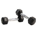 Set De 2 Mancuernas Hexagonales De Caucho 5 Lbs