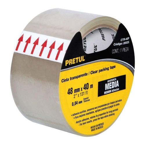 Cinta De Empaque Transparente De 2 Plg X 44 Yardas - Pretul