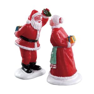 Set de 2 Figuras Bajo El Muérdago para Villa Navideña