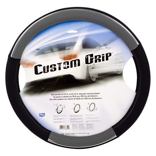 Cubre Volante Negro y Gris Chrome