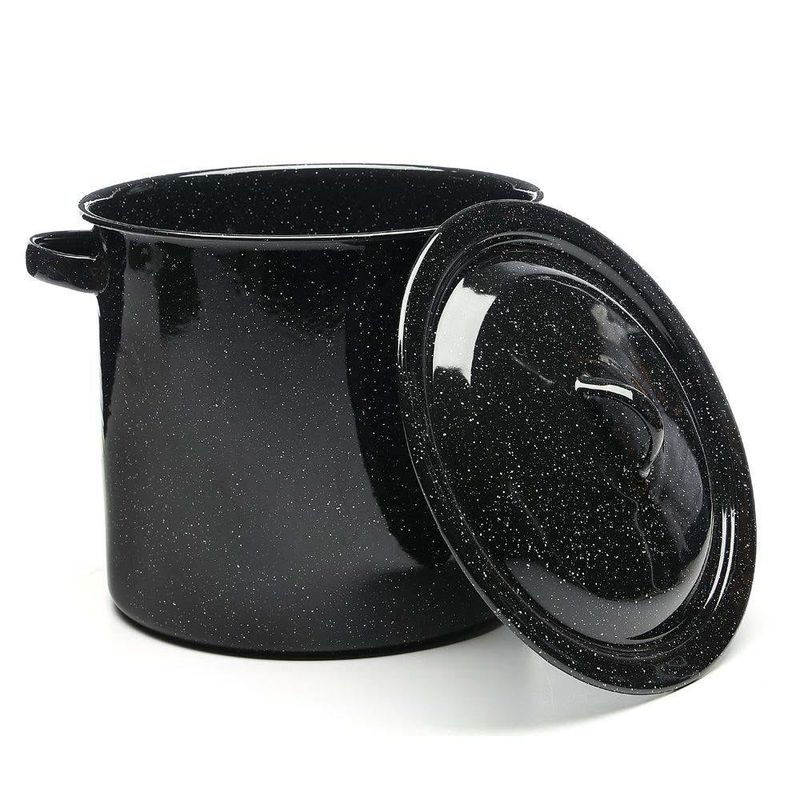Olla de Peltre Recta Alta de 25 Cm Color Negro