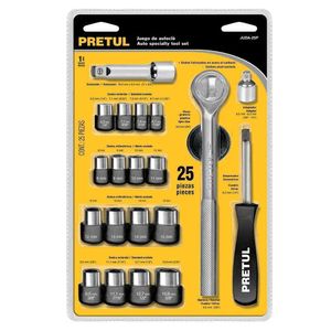 Set De Copas Y Accesorios Raíz 3/8 Plg 25 Pzas - Pretul