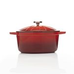 Olla Con Tapa Hierro Fundido 24 Cm Roja - Picca
