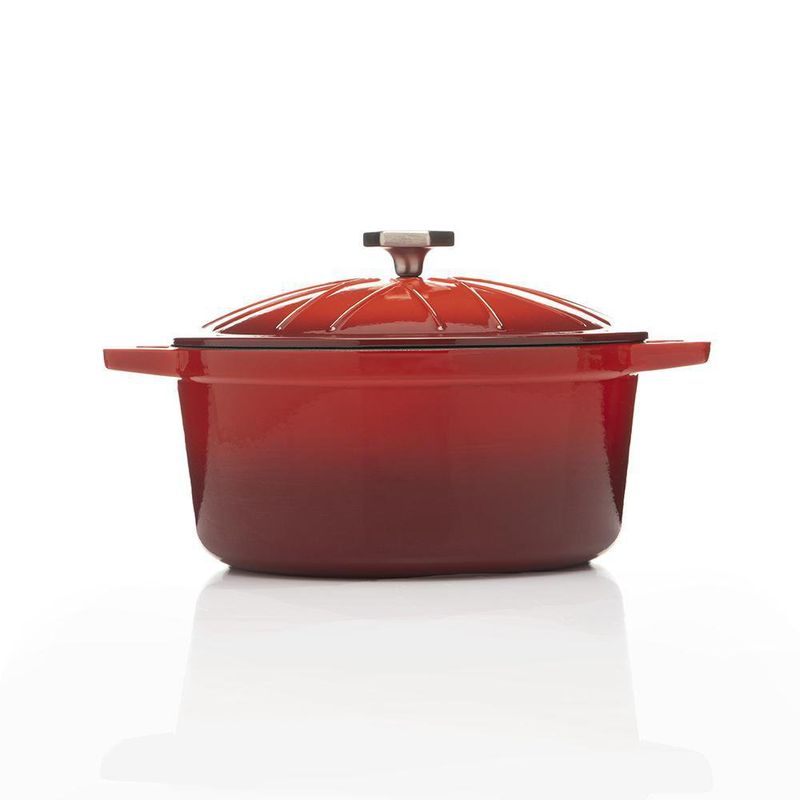 Olla Con Tapa Hierro Fundido 24 Cm Roja - Picca