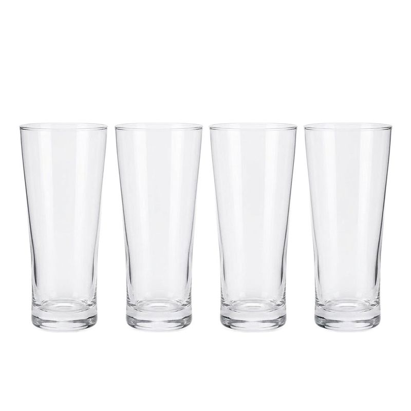 Set de 4 Vasos Pilsner de Vidrio Transparente 18.2 oz para Cerveza