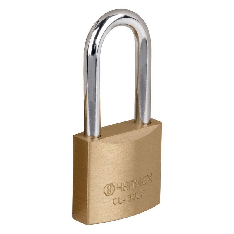 Candado De Latón Gancho Largo 30 Mm - Hermex