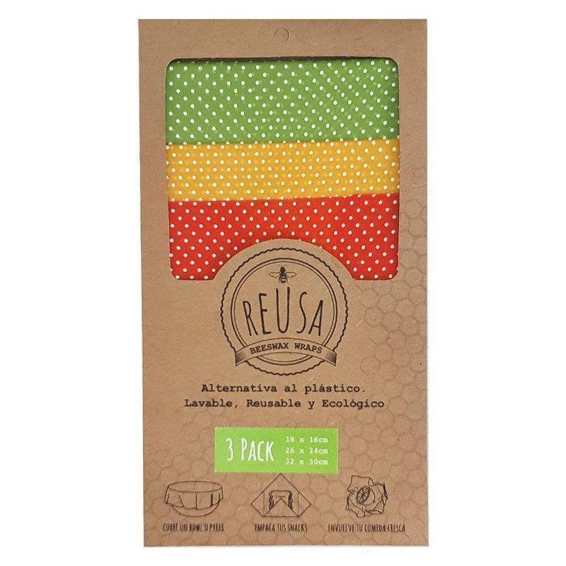 3 Pack De Envoltorios Ecológicos De 3 Tamaños - Reusa