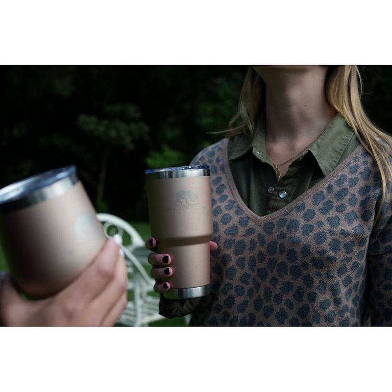 Vaso De Acero Inoxidable Con Tapadera Gold 30 Oz - Waterbear Gear