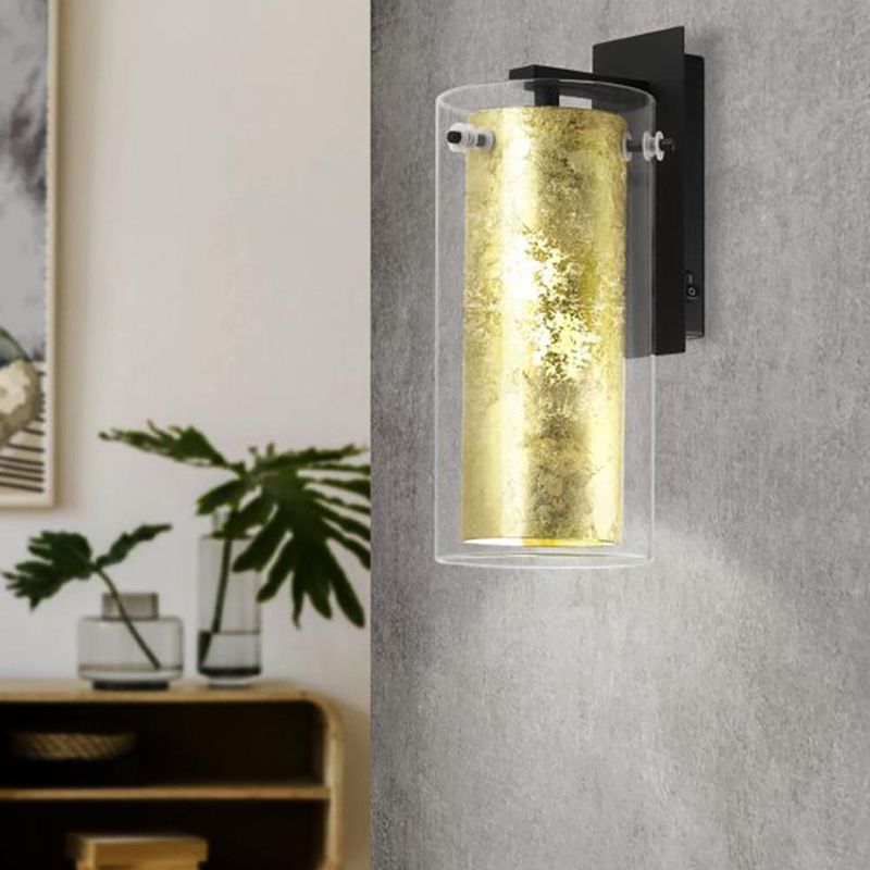 Lámpara de Pared Pantalla Cilíndrica de Cristal 40 W - Eglo