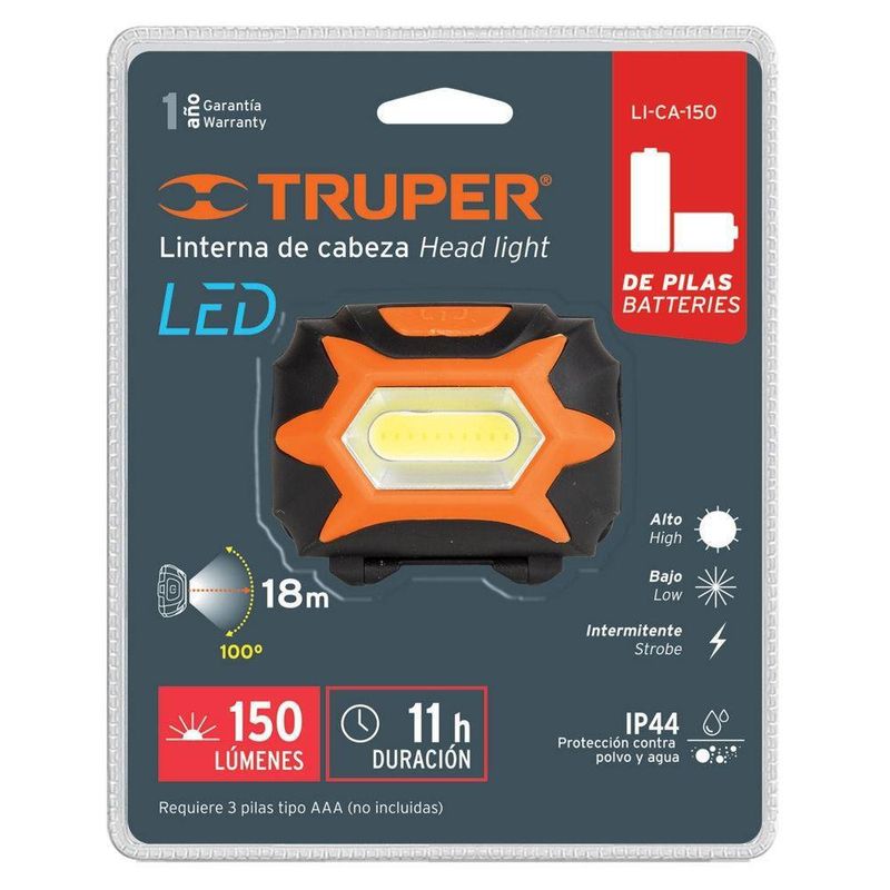 Linterna De Cabeza A Baterías Led De 40 A 150 Lm - Truper