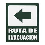 Rótulo Ruta De Evacuación Izq Verde