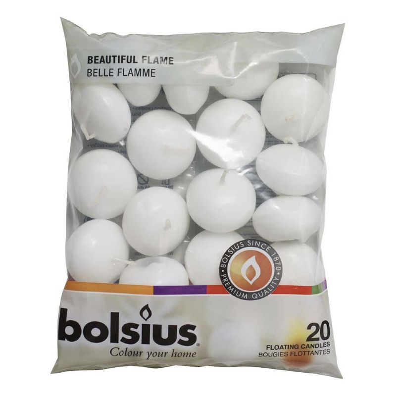 Vela Flotante Bolsa 20 Blanco - Bolsius