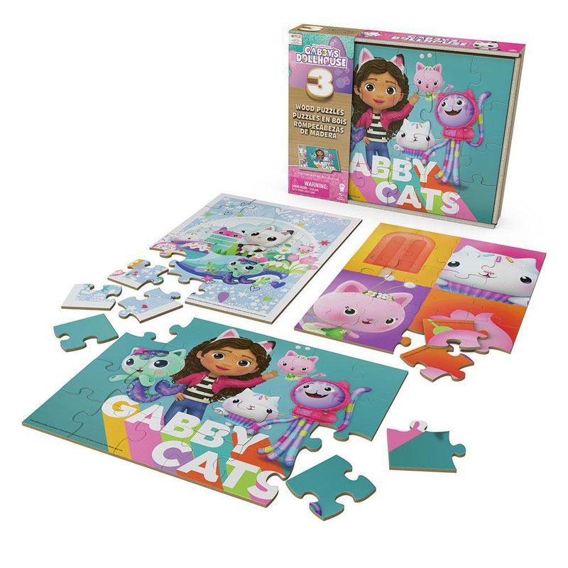 Set De 3 Rompecabezas De Madera Gabby´s Dollhouse - Cardinal Kids