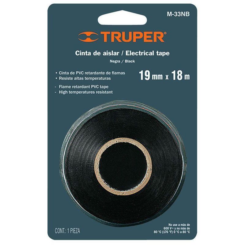 Cinta De Aislar Negra De 3/4 Plg X 60 Pies - Truper