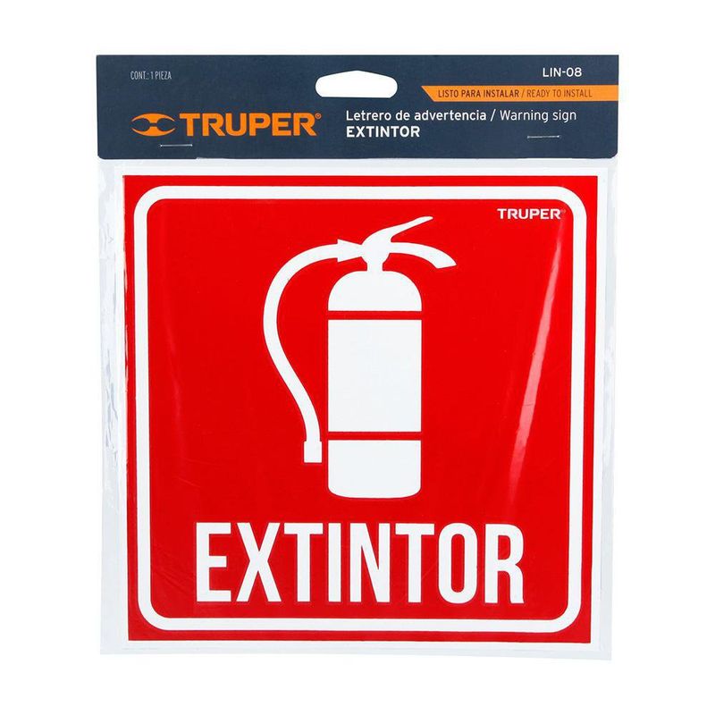 Rótulo De Señalización De Extintor 19 X 19 Cm - Truper