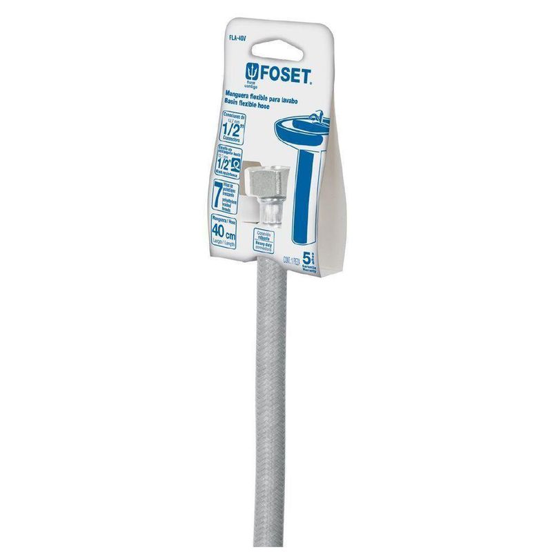 Manguera Para Grifo 1/2 Plg X 1/2 Plg X 0.4 Metros - Foset