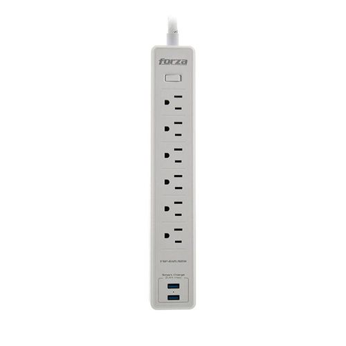 Protector Contra Sobrecorrientes 1540 W 5 Entradas + 2 Usb - Forza
