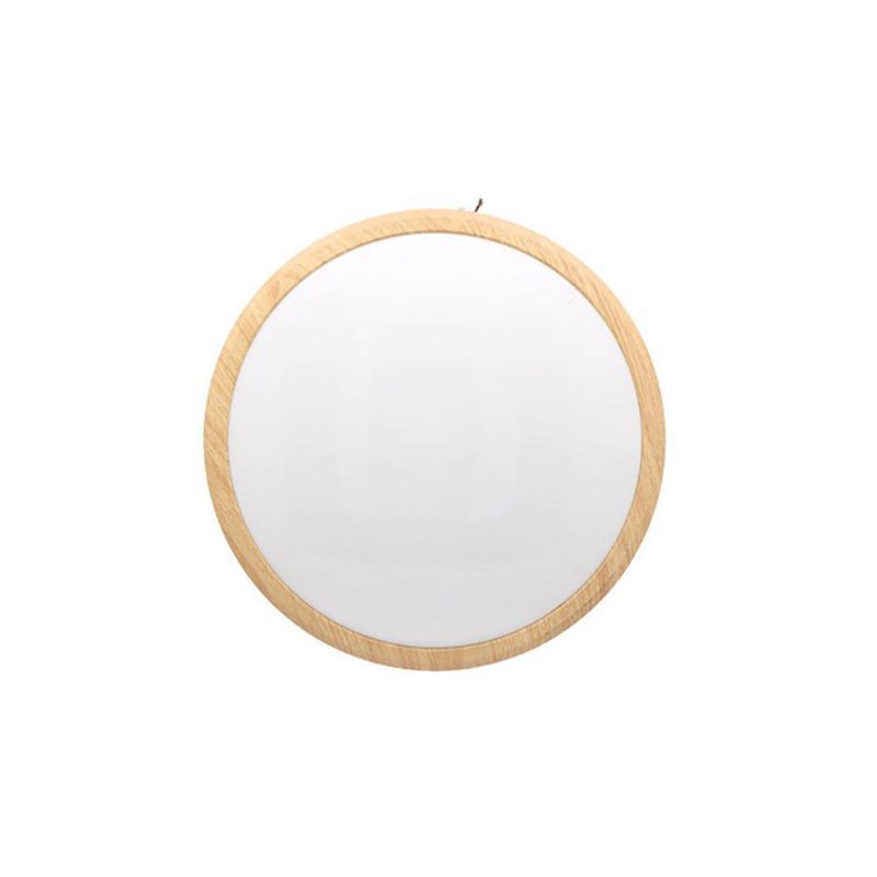Plafón Led Redondo Luz Blanca Madera 25w - Ikelite