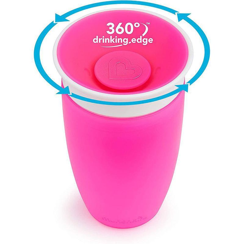 Vaso Entrenador Con Tapa Miracle 360˚ Rosado - Munchkin